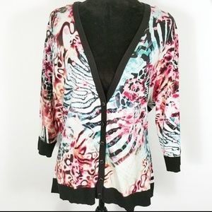 CJ Banks Colorful Cardigan Size 1X